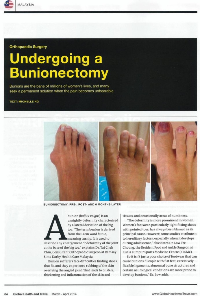 Dr Low - Global Health and Travel - Undergoing a Bunionectomy - Pg 1
